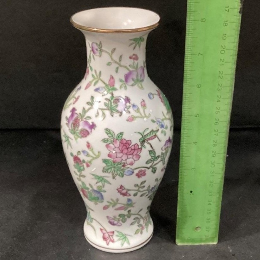 Nora Fenton Designs Mille Fleur Decorated Porcelain Asian Vase 308-1 Vintage - Picture 6 of 11